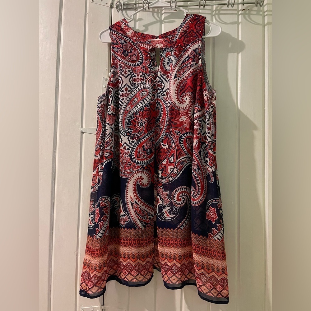 Roz & Ali paisley tank blouse-large like new - Picture 2 of 13